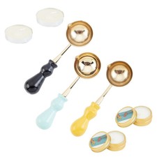 1set 7pcs Stamp Making Kits Including Paraffin Candles Candle Brass Spoon