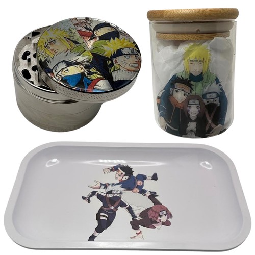 Naruto Anime Gewürzmühle, Vorratsglas, Rolltablett Set - Bild 2 von 15