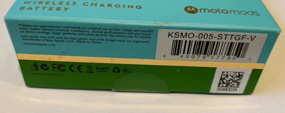 Kate Spade Moto Mods para teléfonos Moto Z Batería de carga inalámbrica - NUEVO Foto 3 de 4