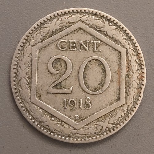 1918 R Italien 20 Centesimi Münze - Haus Savoyen Emblem - Kupfer-Nickel