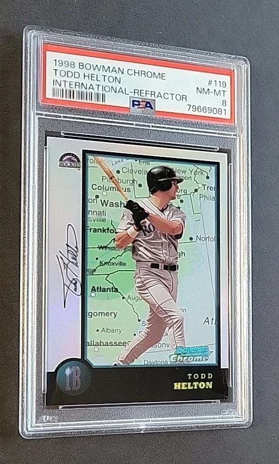 Todd Helton 1998 Bowman Chrome  Refractor International #119 PSA 8 SP MLB HOF - Image 3 of 4