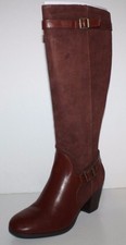 GH Bass NIB Women 7.5 8 8.5 9 Noreen Brown Suede Leather Boots w/ Heel