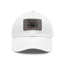Football Dad Hat with Leather Patch,  Baseball Cap, Father's Day Gift 