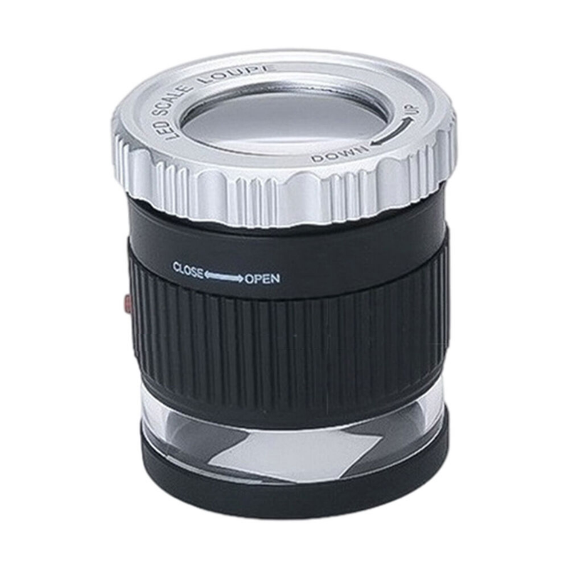 30X Magnifying Glass Jewelry Loop with 6 LED Light Coin Magnifier Eye