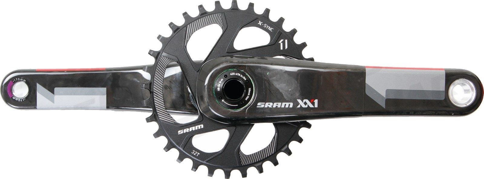 Sram Kurbelgarnitur XX1 BB30 Single Speed 11-fach 32 Zähne 175 mm Kurbel Q-156mm Sram Kurbelgarnitur XX1 BB30 Single Speed 11-fach 32 Zähne 175 mm Kurbel Q-156mm