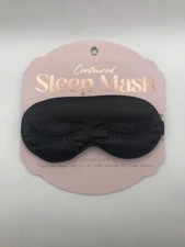Sleep Mask Contoured Black Elastic Strap Lash Protection Blocks Light Trubeauty 