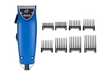 Oster Fast Feed Blue Soft Touch Hair Adjustable Pro Clipper + 8pc Combs Set