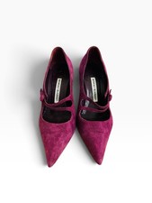 Vintage Manolo Blahnik Purple Suede Heels Size 36