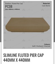 2 Brick X 2 Brick Slimline Flutted Pier Cap Brand New