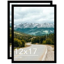 12x17 Picture Frame Black for Wall Hanging, Wood 12 x 17 Frame Photo Frame fo...