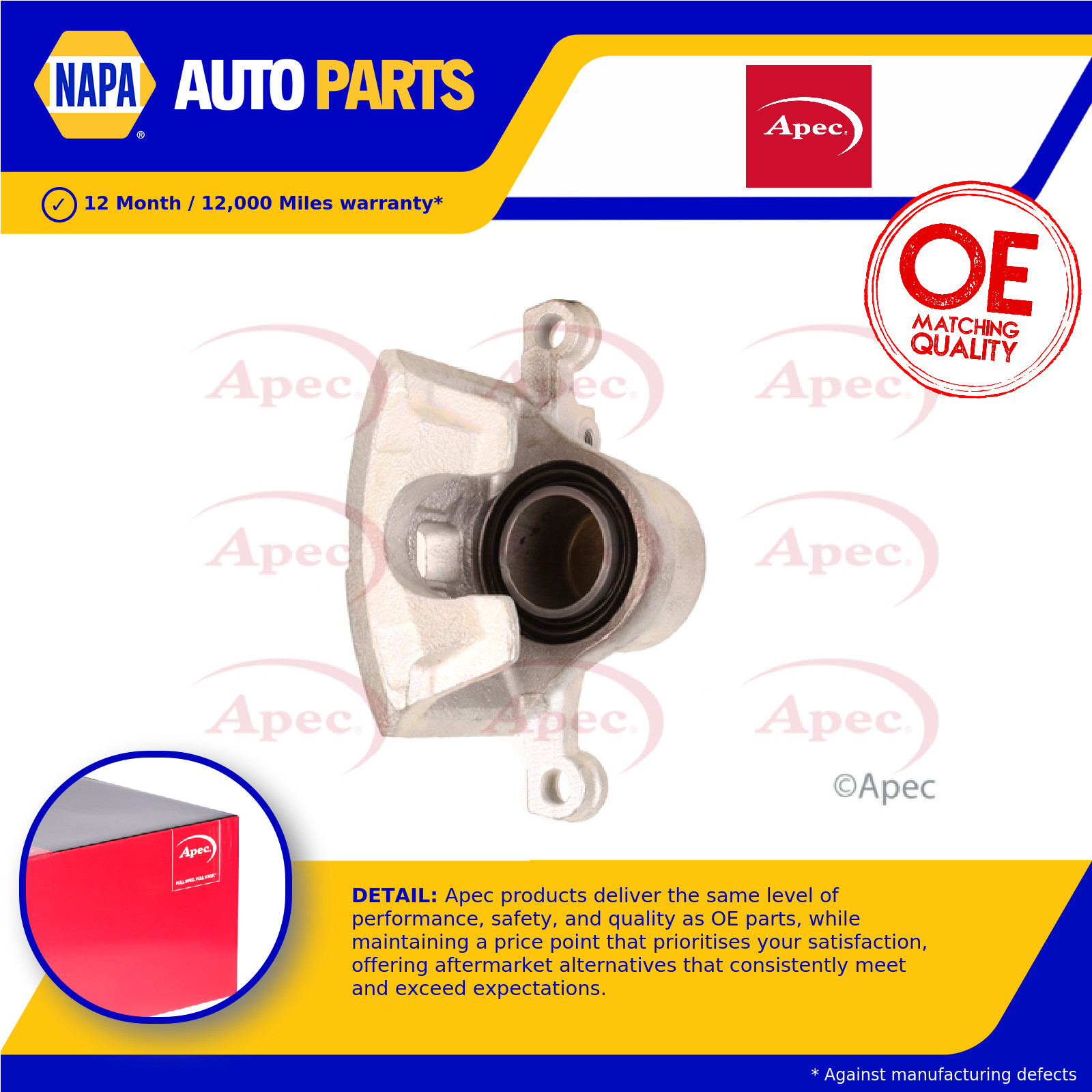Brake Caliper fits MITSUBISHI PAJERO/SHOGUN Mk2 2.5D Front Right 90 to 00 Apec