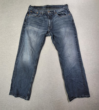 Levis 559 Jeans Mens 32x30 Blue Whiskered Relaxed Fit Straight Leg Stretch Denim