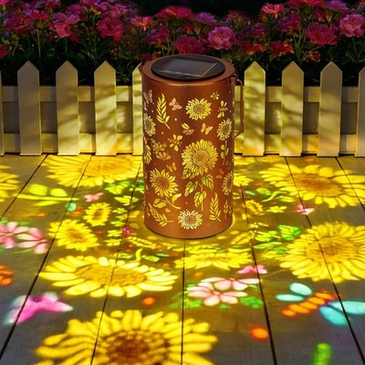 Geburtstagsgeschenke für Frauen, Gartenschmuck Outdoor Solar Laternen, Bronze