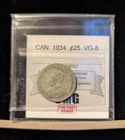 1934  Coin Mart  Graded Canadian,  ¢25  Cent, **VG-8**