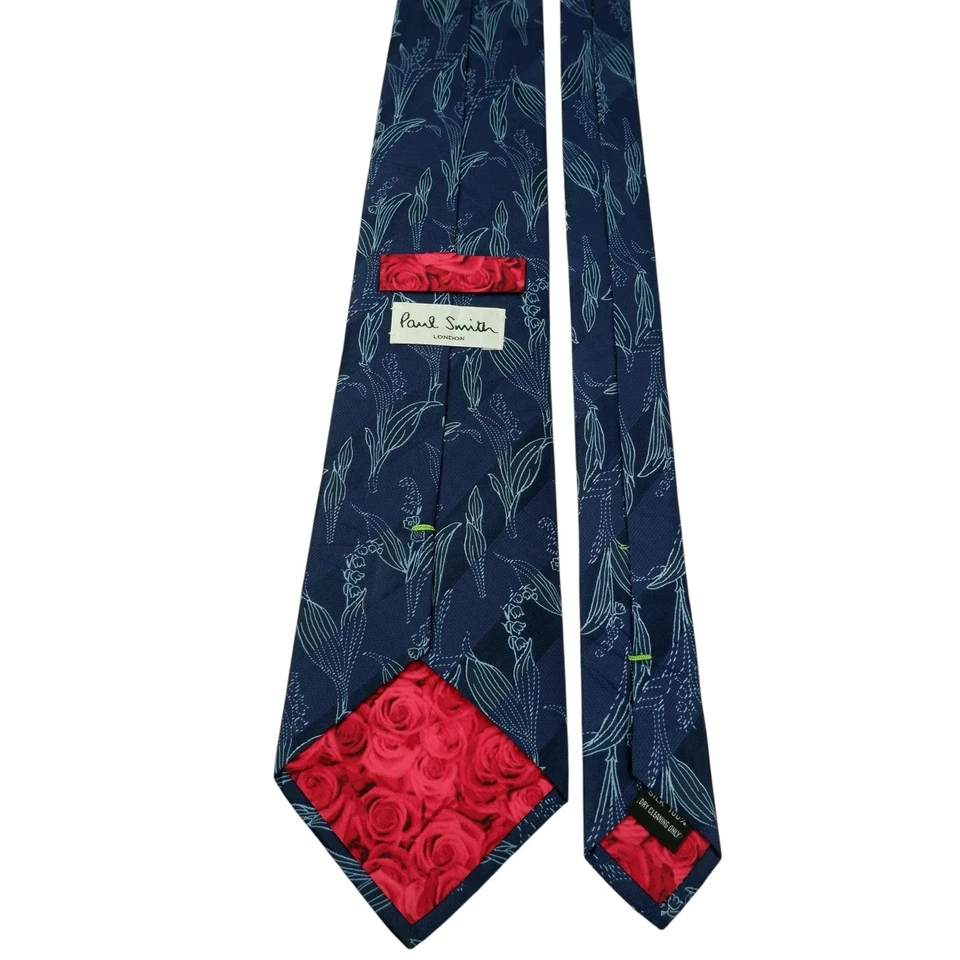 Corbata Paul Smith Seda Azul Marino Floral Rayas Japón (Impuesto de Importación de Estados Unidos Incluido) Foto 4 de 4