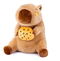 Capybara Mit Keks PlüSch 80Cm Kuscheltier Stofftier Plush Merch Wasserschwein