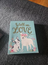 Walk In Love Dog Wall Art Inspirational Bible Quote, Canvas On Wood, 8x10"