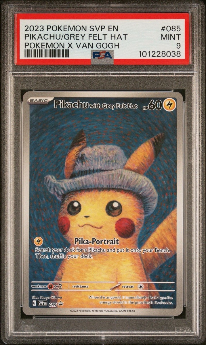 ゴッホ　ピカチュウ　未開封　Pikachu with Gray Felt Hat Pikachu With Grey Felt Hat 085 Promo Card Pokemon Van Gogh