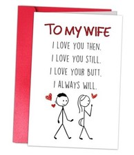 Lovely Valentines Day Card for Wife, Naughty Vday Card from greeting Card254