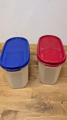 Tupperware Platzsparer Modular Mates 2er Set Größe 2 oder 1,1L 1612 blau rot Deckel