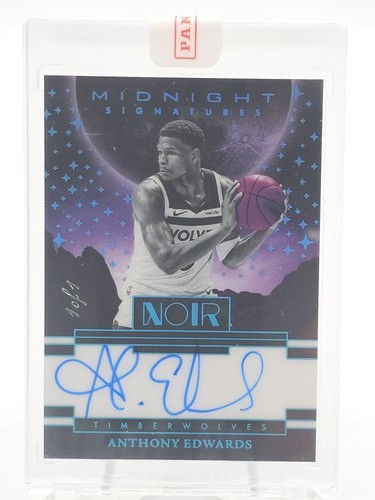 ANTHONY EDWARDS 2024-25 PANINI NOIR PLATINUM MIDNIGHT SIGNATURES AUTO 1/1 Q5461
