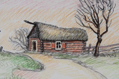 A Cabin, 1921 | Drawing/Study | Painting by R. Fugger