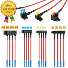 16 Pack 4 Types Fuse Tap Upgraded 12V Car Add a Circuit Fuse Tap Kit
