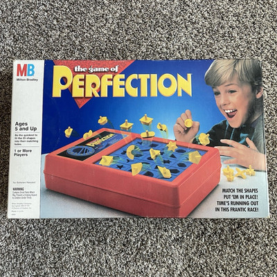 1989 Milton Bradley Game of Perfection Shape Matching Skill Game w/ Timer