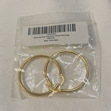 Gold Tone 40mm Textured Round Hoop Earrings, ...