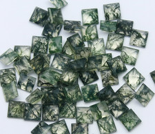 Natural AAA Moss Agate Square Faceted Cut Size 5X5MM To 15X15MM Loose Gemstone