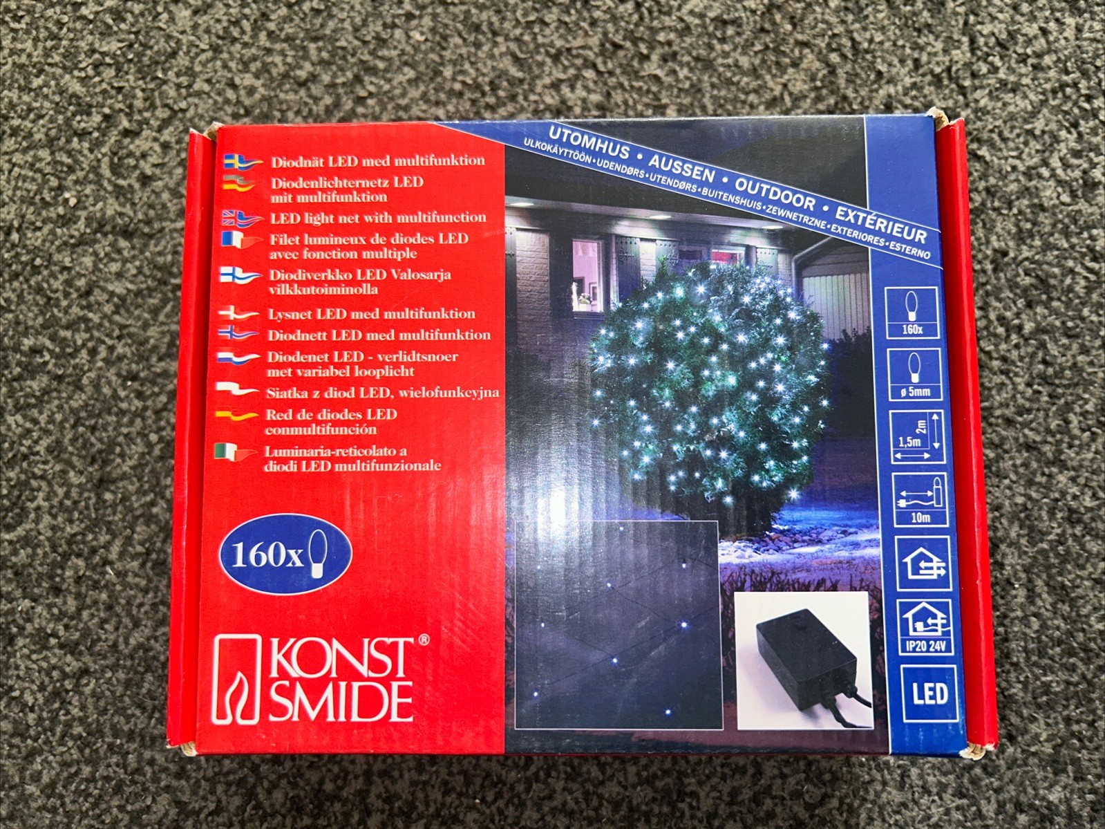 Konstsmide Christmas Fairy Lights - 240 White Bulb Indoor/Outdoor - 50m