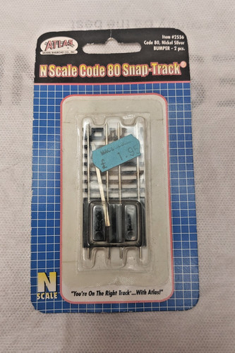 Atlas Spur N Code 80 Schnappgleis Artikel #2536 Neusilber Stoßstange x2 Eisenbahn | Zustand: New
