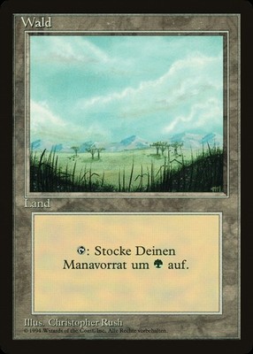 MTG Fehldruck Ebenen Wald German Black Border Revised Basic Land Error NM