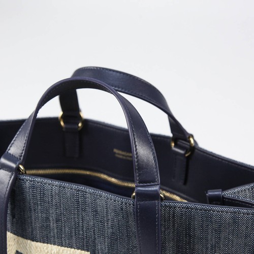 FERRAGAMO 24AW Logo Tote Bag (L) 219406 773820 Salvatore 2WAY Denim Handbag Wom - 第 5/10 張圖片