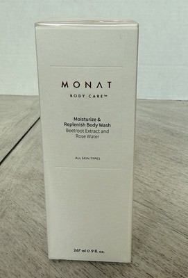 Monat Moisturize Replenish Body Wash Beetroot Extract Rose Water 9oz New NIB