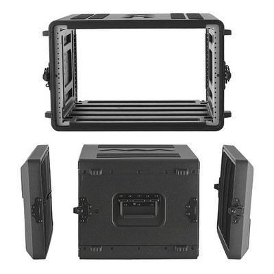 VEVOR 6U Rack Case Rackmount Flight Case 15 in with Microphone Compartments