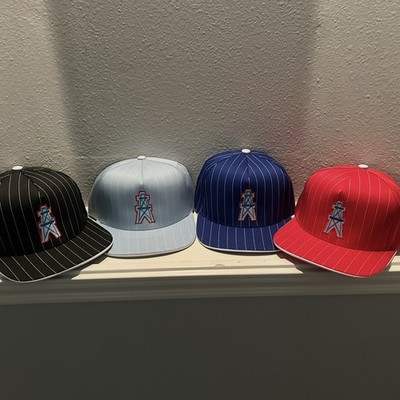 OILERS PIMPSTRIPE SNAPBACK CAPS(Oiler-blue..black..red..blue)