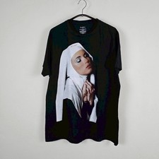 Vintage 90 Nun Face Faith Big Screen Black T Shirt Size XL