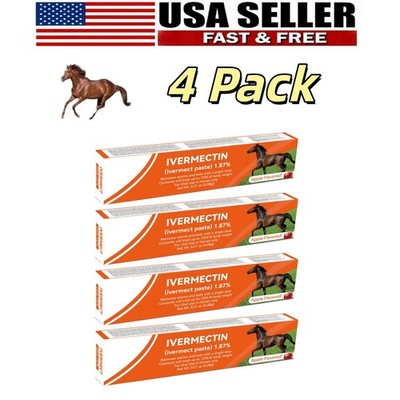 Boxed 4-Pack Horse Deworming Treatment Apple-Flavored Deworming Medicine On Sale