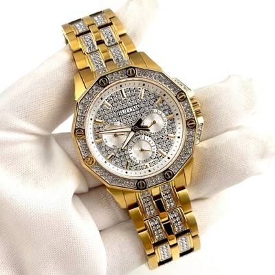 Bulova Octava 98C126 White Crystal Dial Gold Tone Quartz Men's Watch