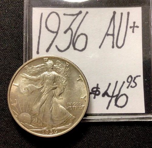 1936 Walking Liberty Silver Half Dollar AU+! ENN Coins