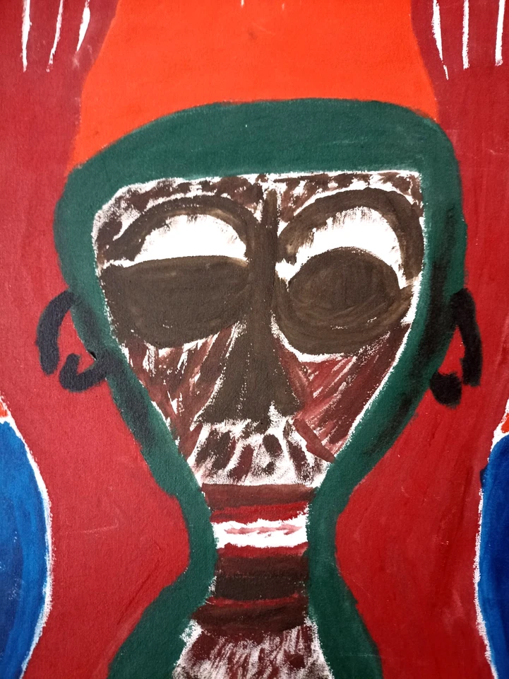 Tableau naïf haïtien, signé Payas, 72x40,5cm - Photo 4/4