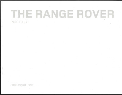 Range Rover Prices, Equipment & Optional Extras 2008-2009 UK Market Brochure