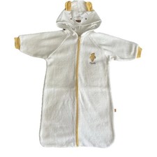 VTG Disney Classic Pooh Hooded Bath Towel Bunting Baby 0-6 Months Zip Fast Ship