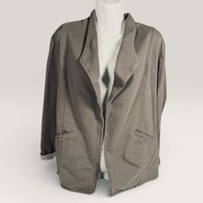 Matty M Women's Knit Relaxed Cotton Blazer, Dark Sage, Size XL