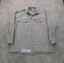 Bulwark FR khaki Button Front Long sleeve Shirt Men's 2XL Beige