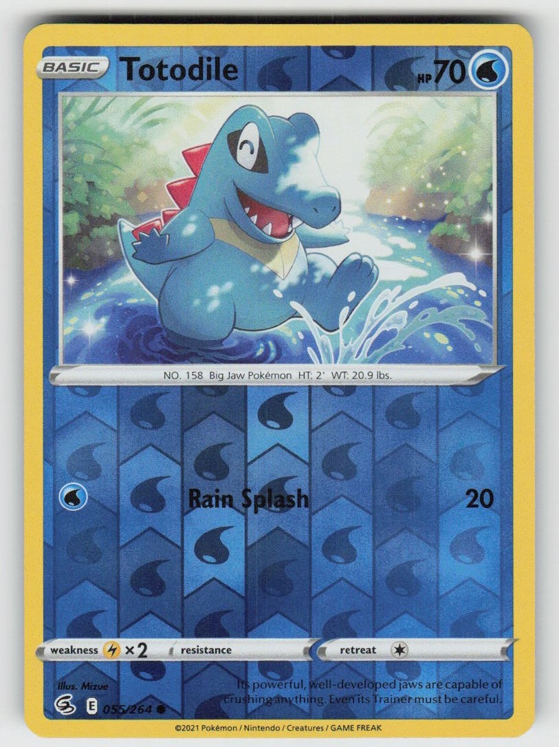 Reverse Holo Totodile 055/264 Common Fusion Strike Near Mint
