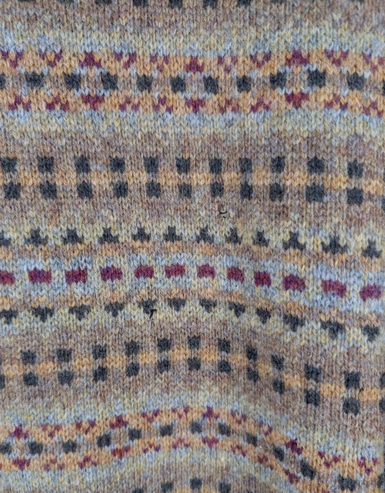 Burberry London Vintage Geometric Art Grandpa Chunky Knit Sweater Scotland - Image 4 of 4