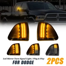 For Dodge Ram 1500 2500 3500 Sequential Amber LED Side Mirror Turn Signal Lights