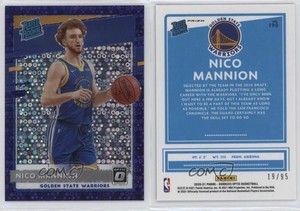 2020 Donruss Optic Rated Purple Fast Break Prizm /95 Nico Mannion #190 Rookie RC